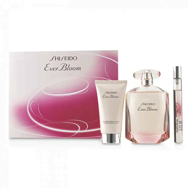 Shiseido Ever Bloom Набор: Парфюмированная Вода Спрей 90мл/3унц + Парфюмированный Лосьон для Тела 50мл/1.6унц + Парфюмированная Вода Спрей 10мл/0.33унц